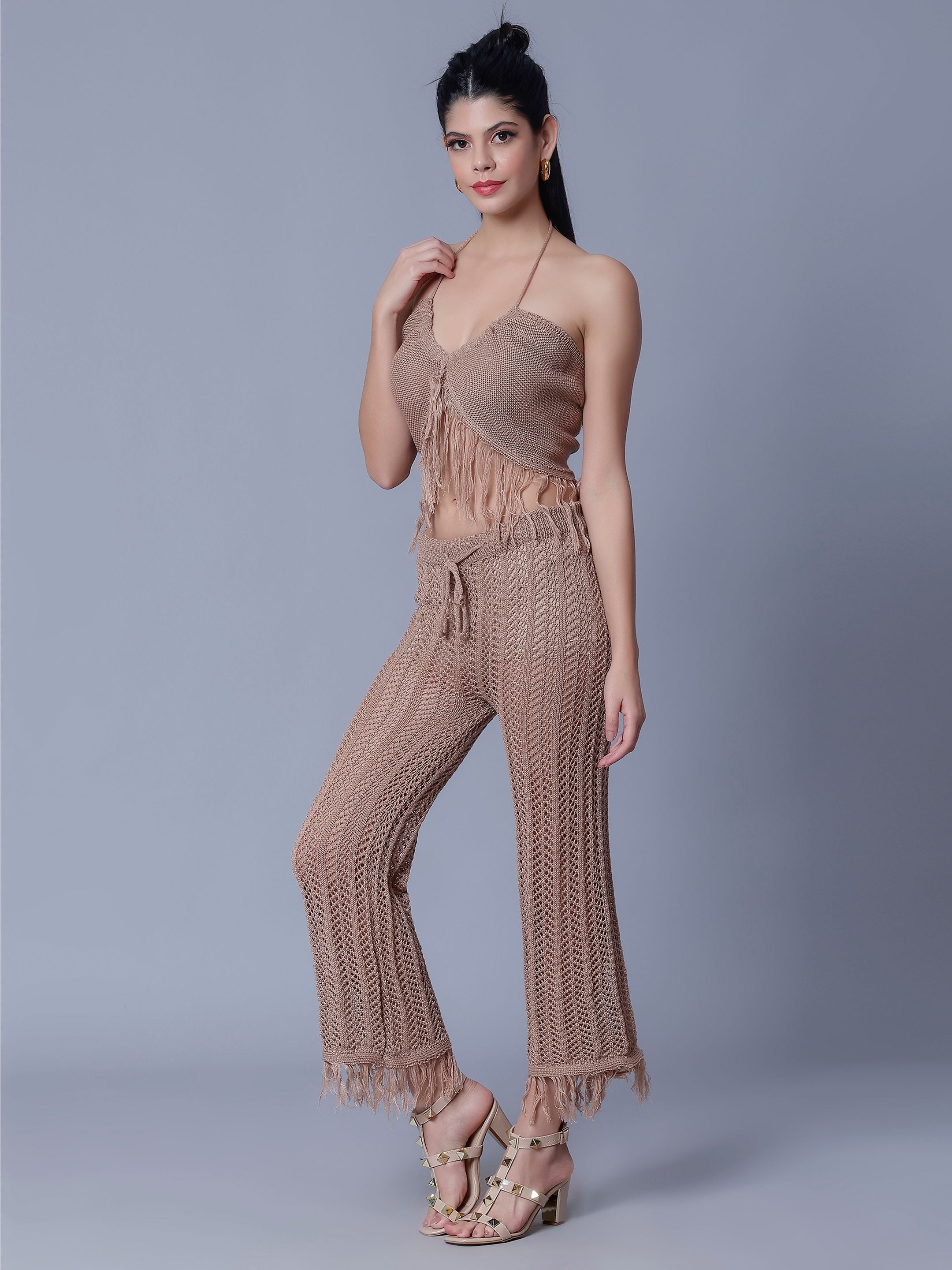 Sexy Crochet Two Piece Set