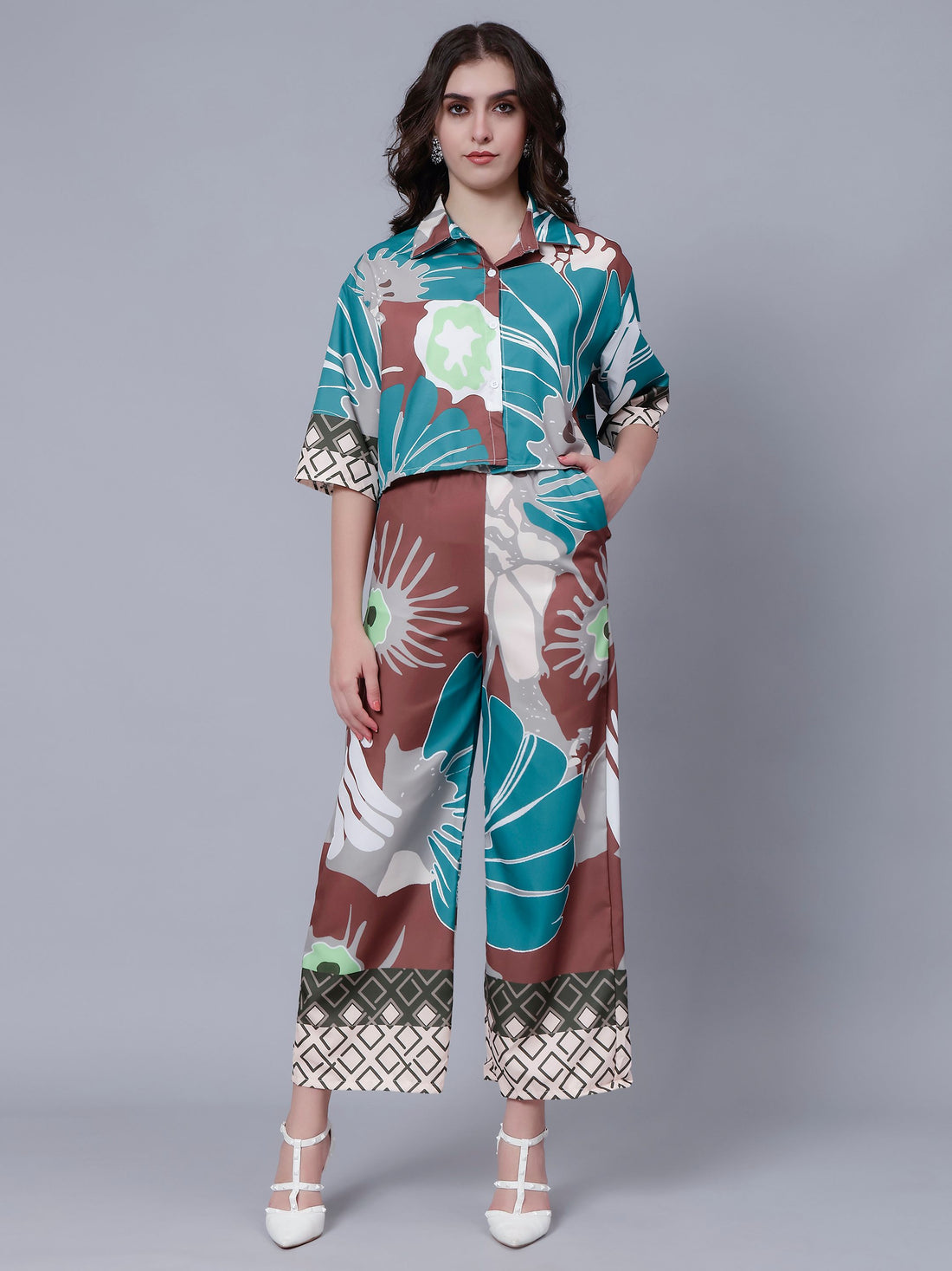 Abstract Printed Two Piece Set
