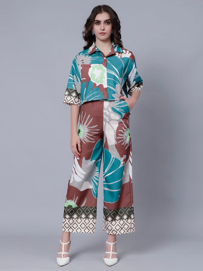 Abstract Printed Two Piece Set