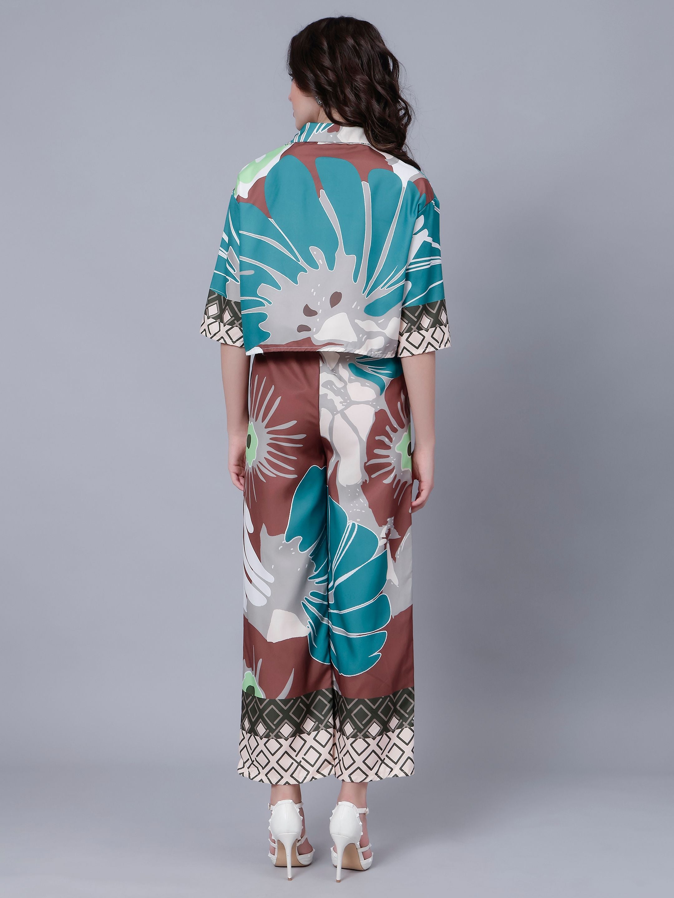 Abstract Printed Two Piece Set