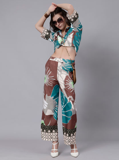 Abstract Printed Two Piece Set