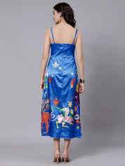 Mystic Animal Printed Satin Dress