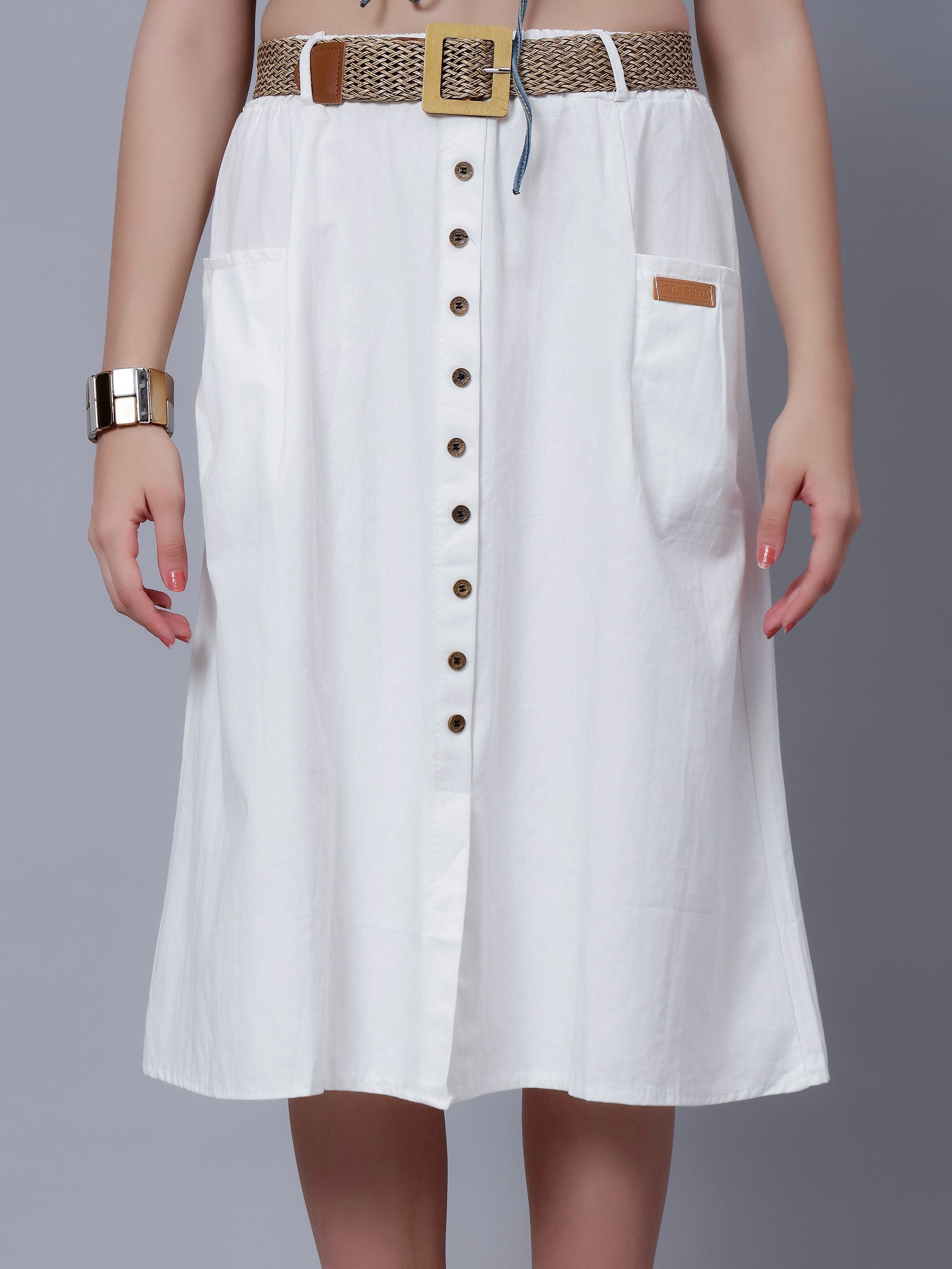 Classic Cotton Midi Skirt