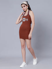 Halter Bodycon Dress With Shirt