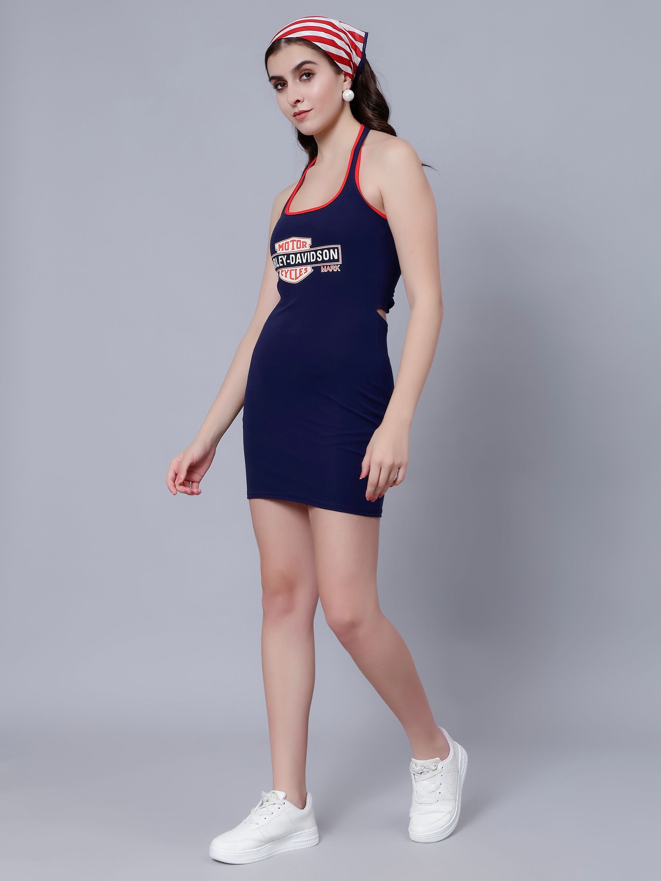 Halter Bodycon Dress With Shirt