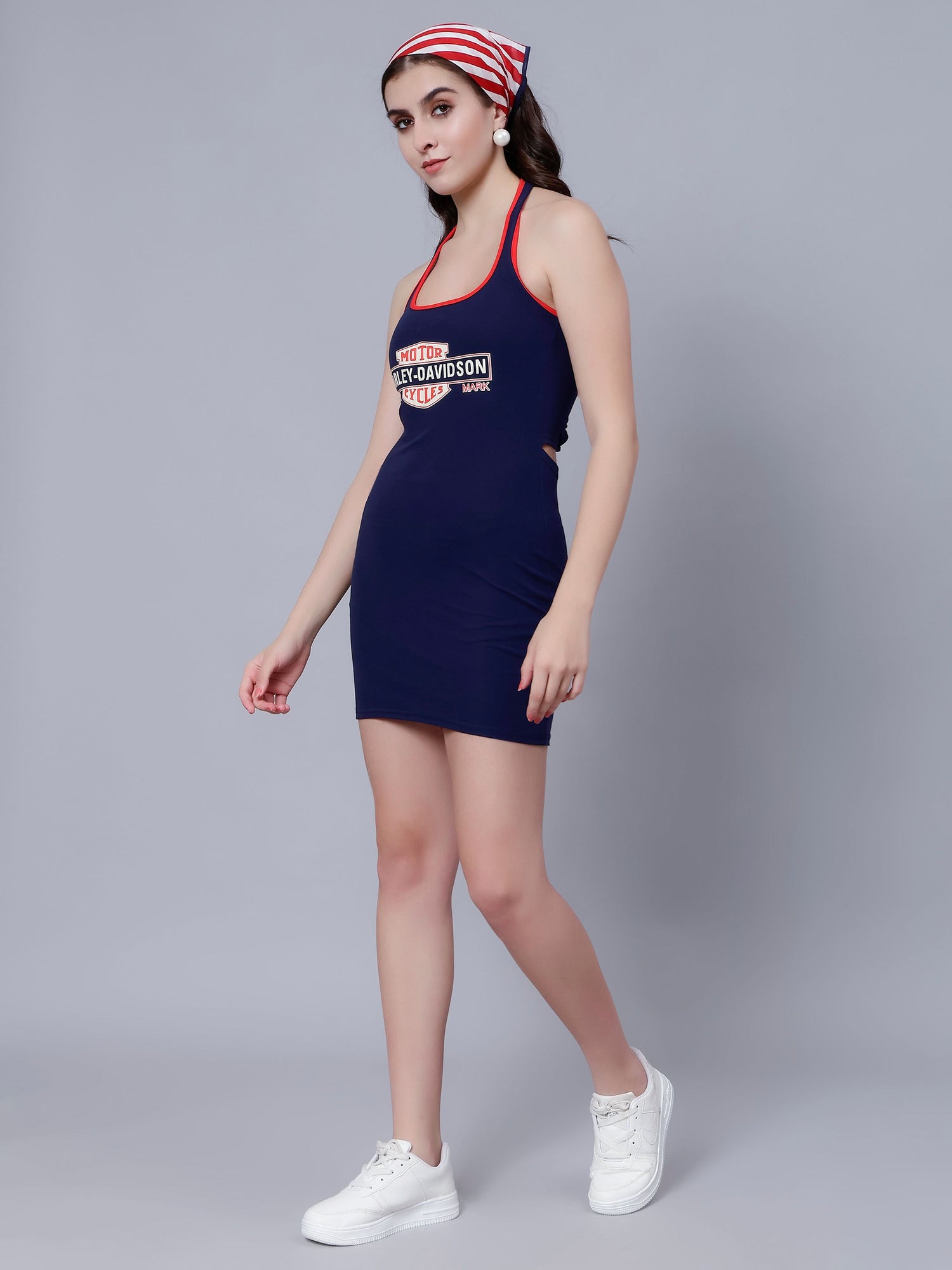 Halter Bodycon Dress With Shirt