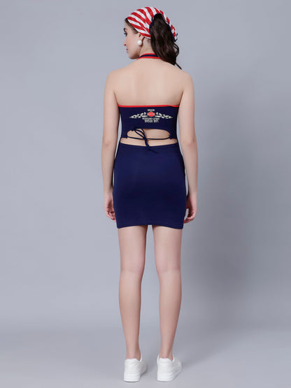 Halter Bodycon Dress With Shirt
