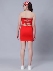 Halter Bodycon Dress With Shirt