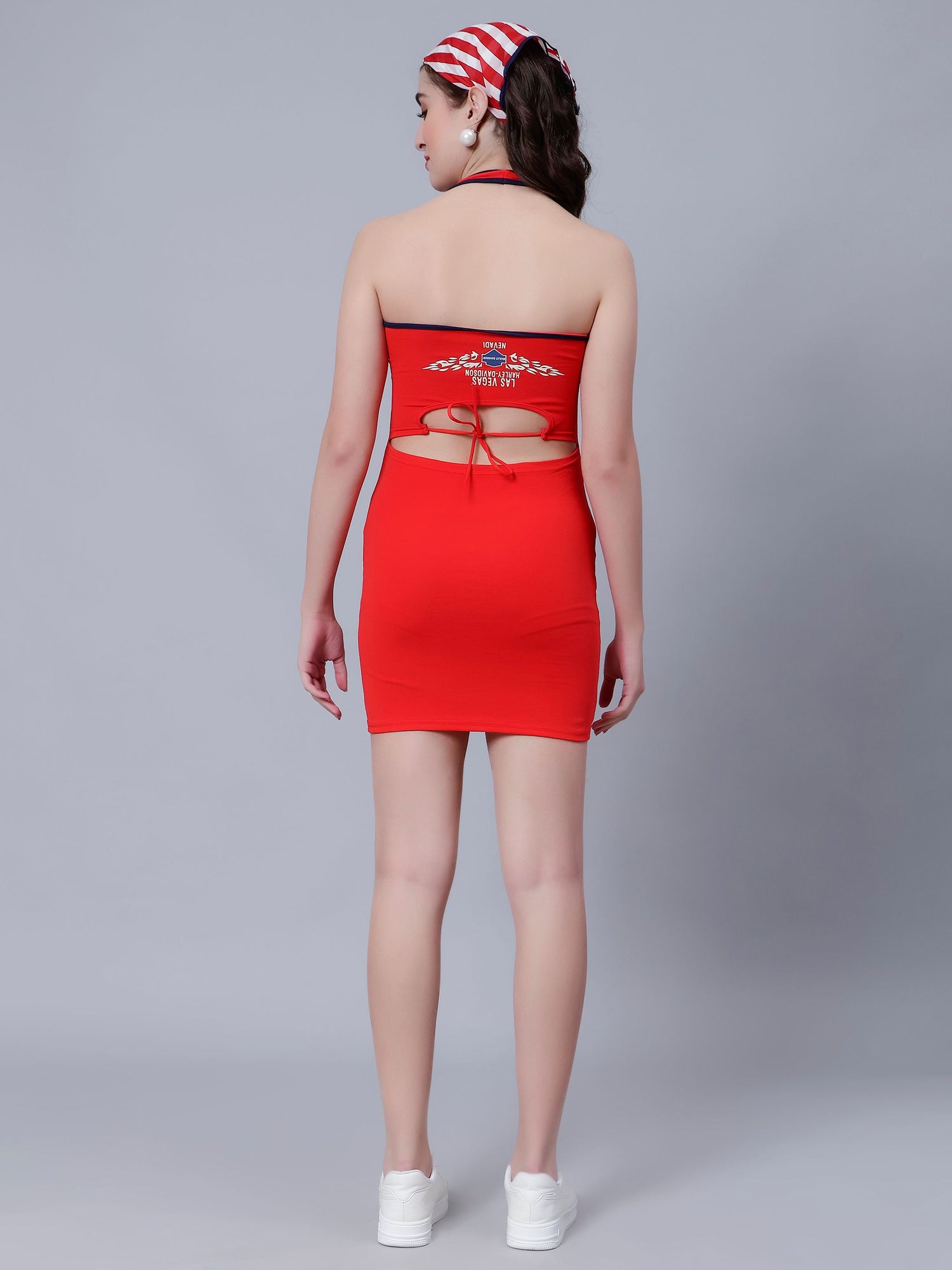 Halter Bodycon Dress With Shirt
