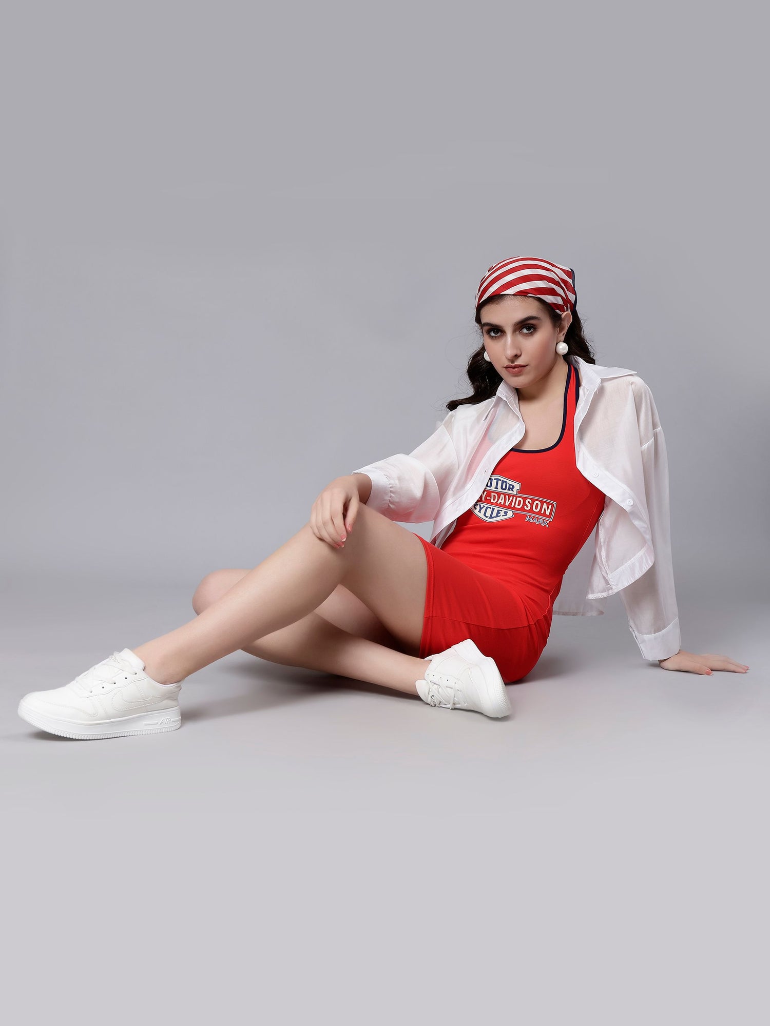 Halter Bodycon Dress With Shirt
