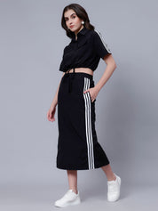 Sporty Crop Top and Skirt Set