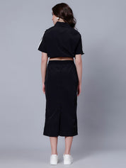 Sporty Crop Top and Skirt Set