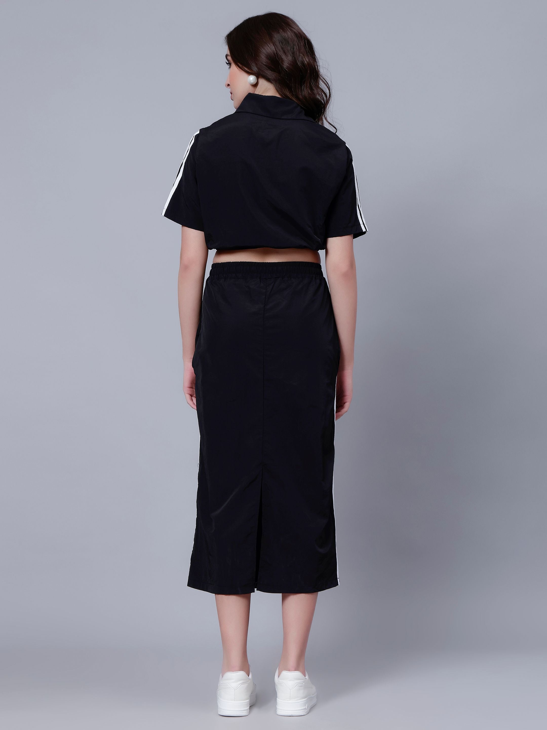 Sporty Crop Top and Skirt Set
