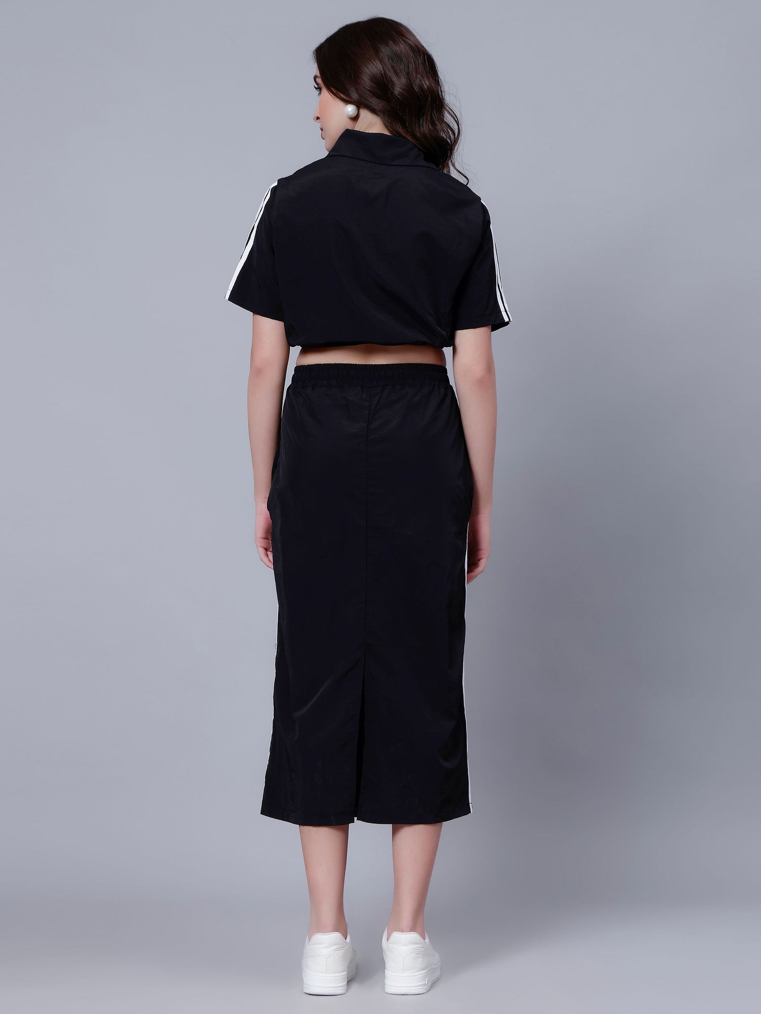 Sporty Crop Top and Skirt Set
