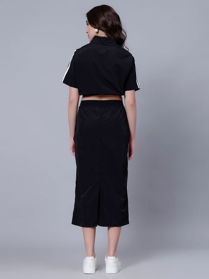 Sporty Crop Top and Skirt Set