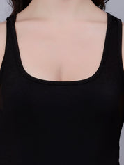 Black Ribbed High Cutout Bodysuit