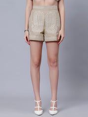 Embroidered Exquisite Pattern Shorts