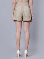 Embroidered Exquisite Pattern Shorts
