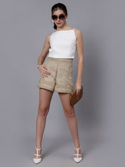 Embroidered Exquisite Pattern Shorts