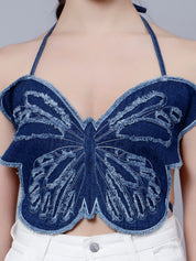 Butterfly Halter Crop Top