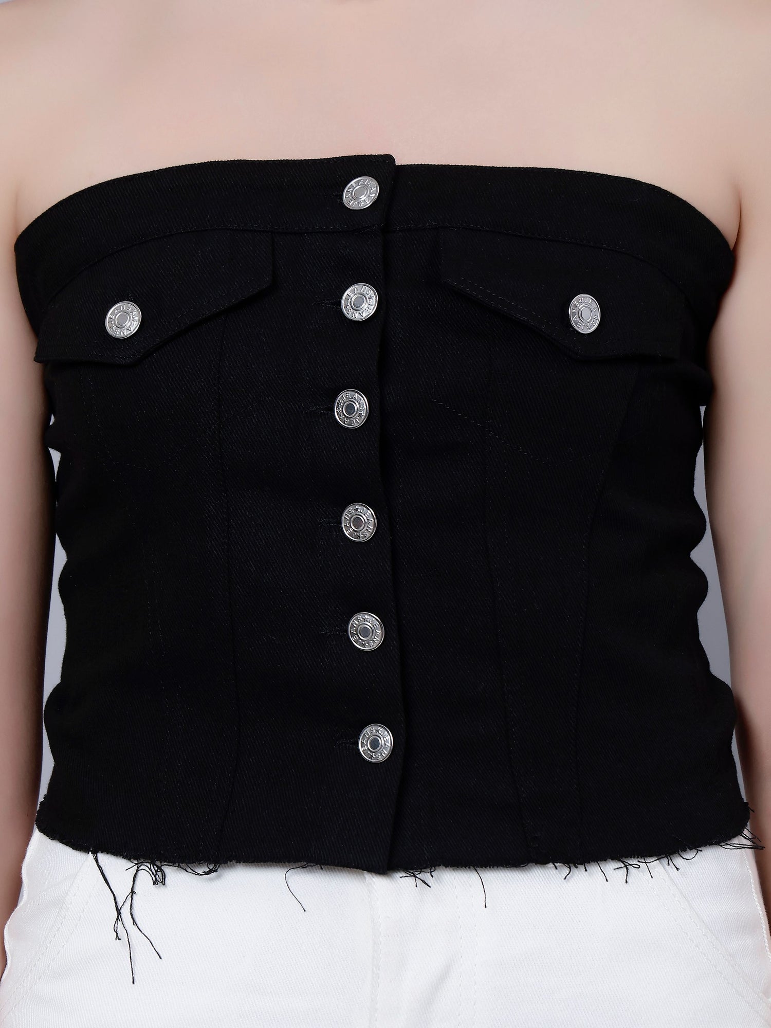 Denim Corset Crop Top