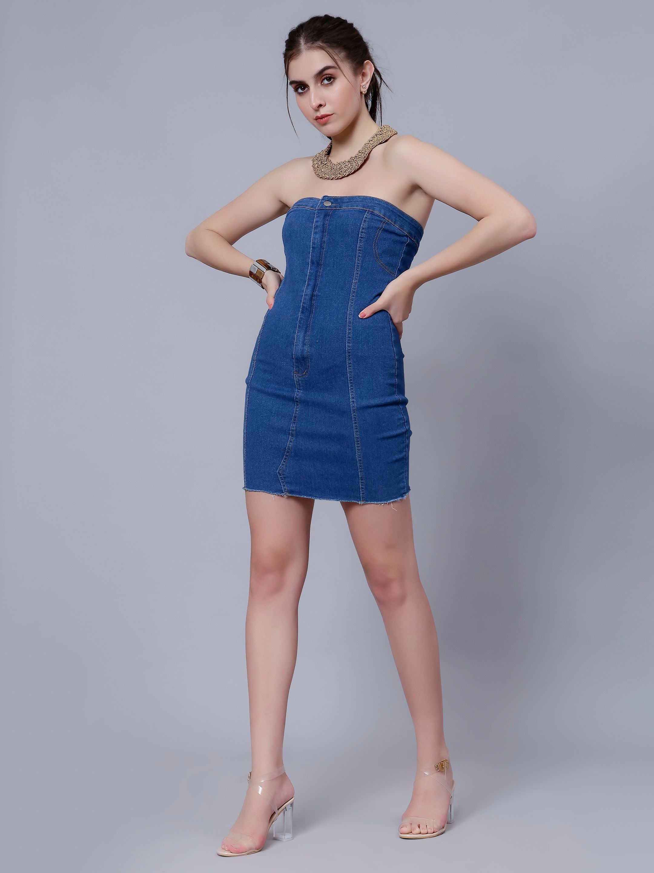 Bodycon Denim Tube Dress