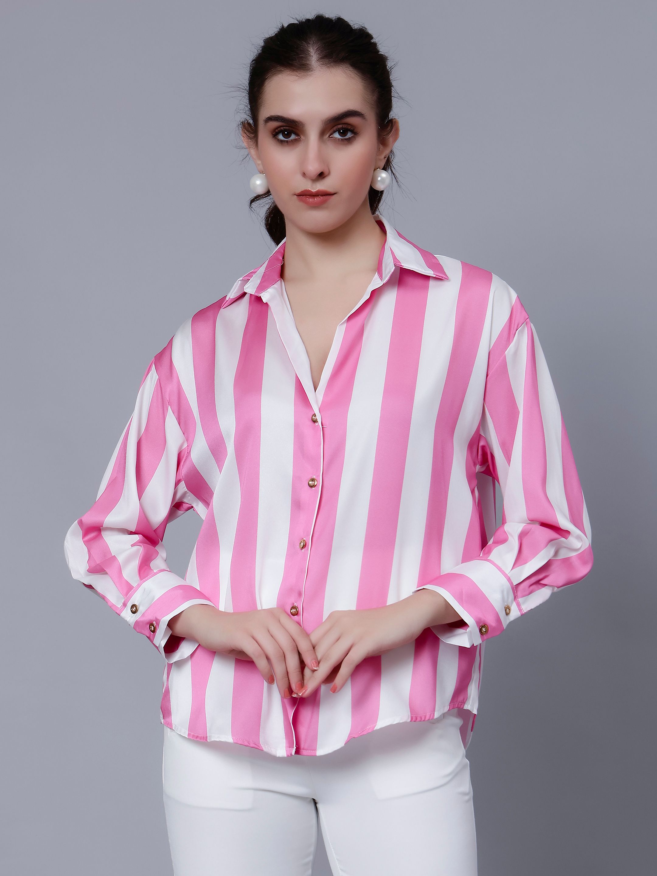 Wide Striped Elegant Shirt