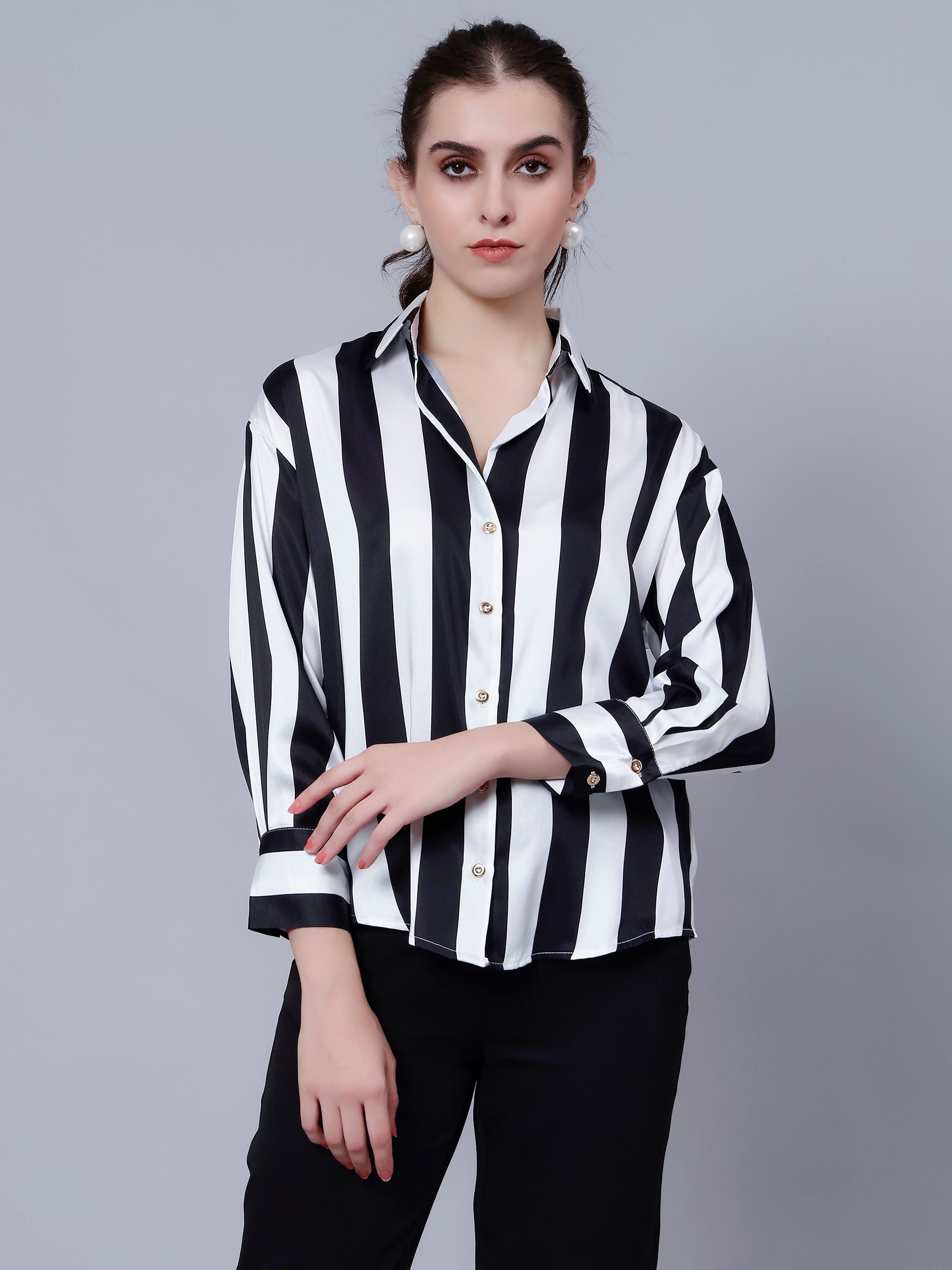 Wide Striped Elegant Shirt