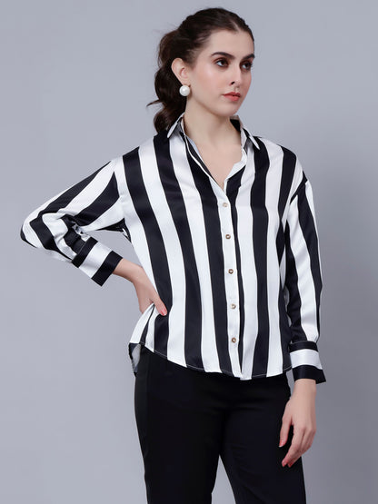 Wide Striped Elegant Shirt