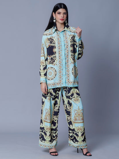Vintage Printed Two-Piece Set