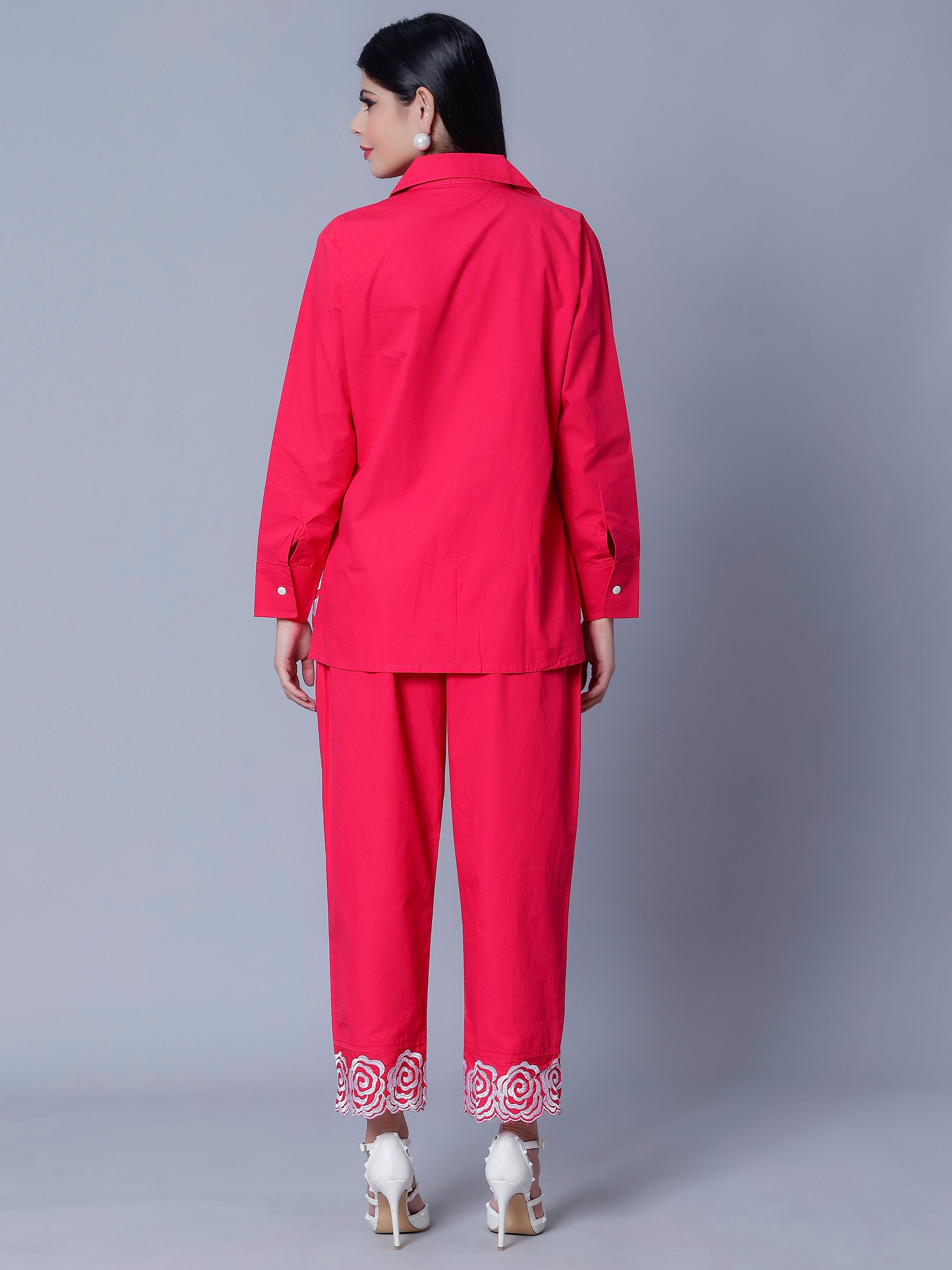 Flower Embroidery Two-Piece Set