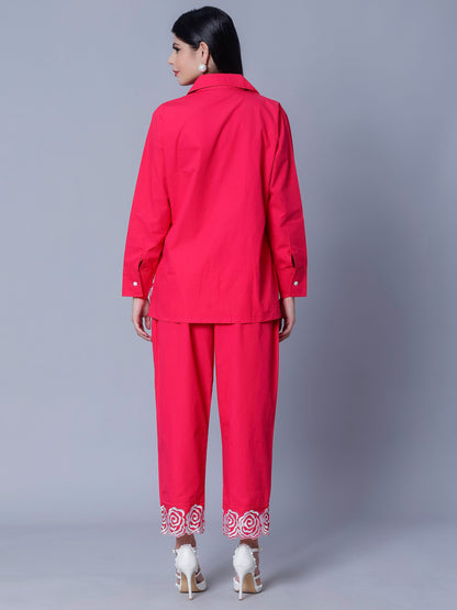 Flower Embroidery Two-Piece Set