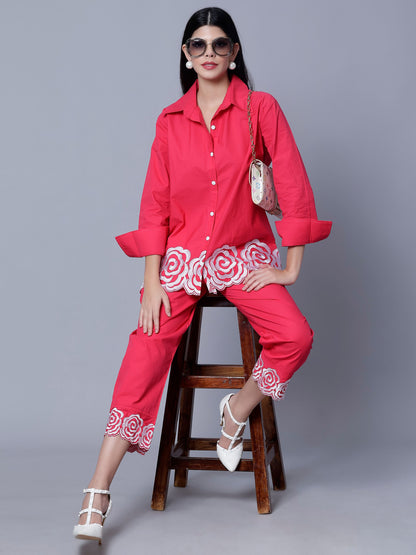Flower Embroidery Two-Piece Set