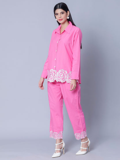 Flower Embroidery Two-Piece Set
