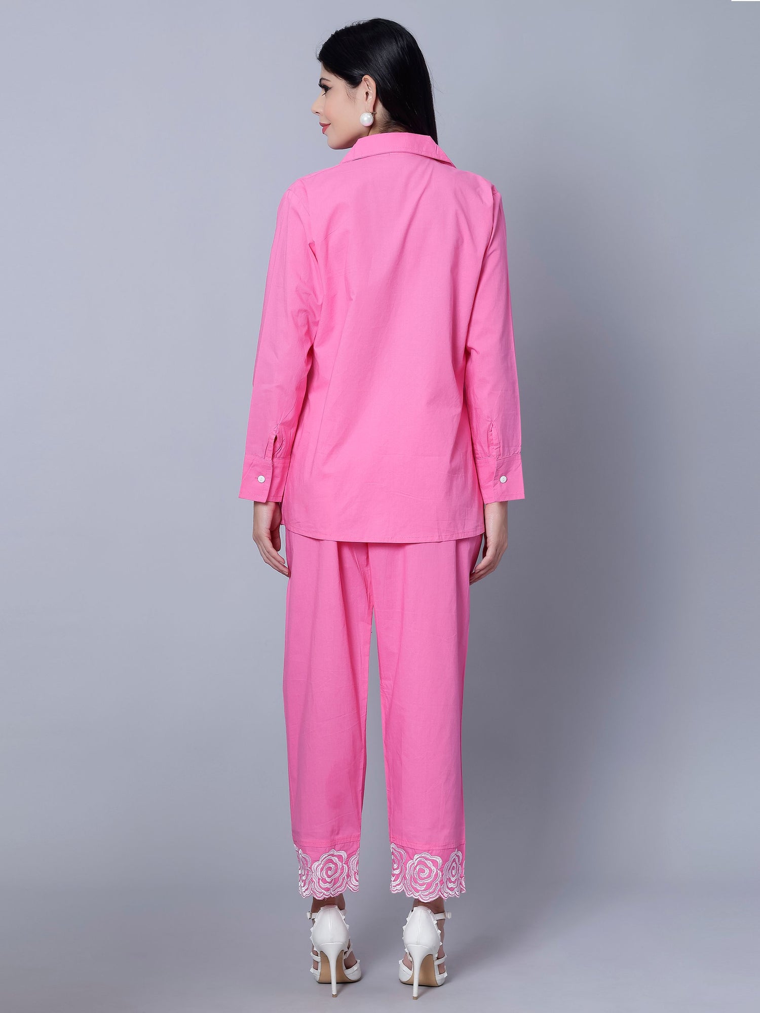 Flower Embroidery Two-Piece Set