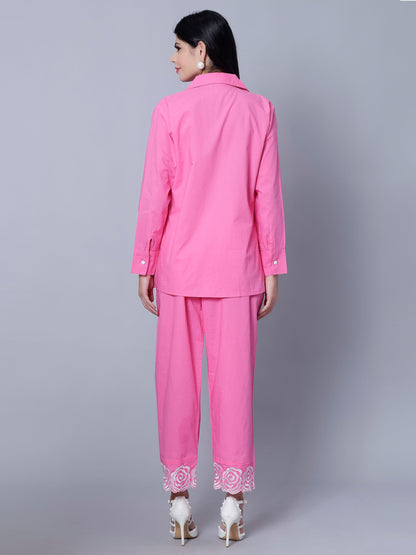 Flower Embroidery Two-Piece Set