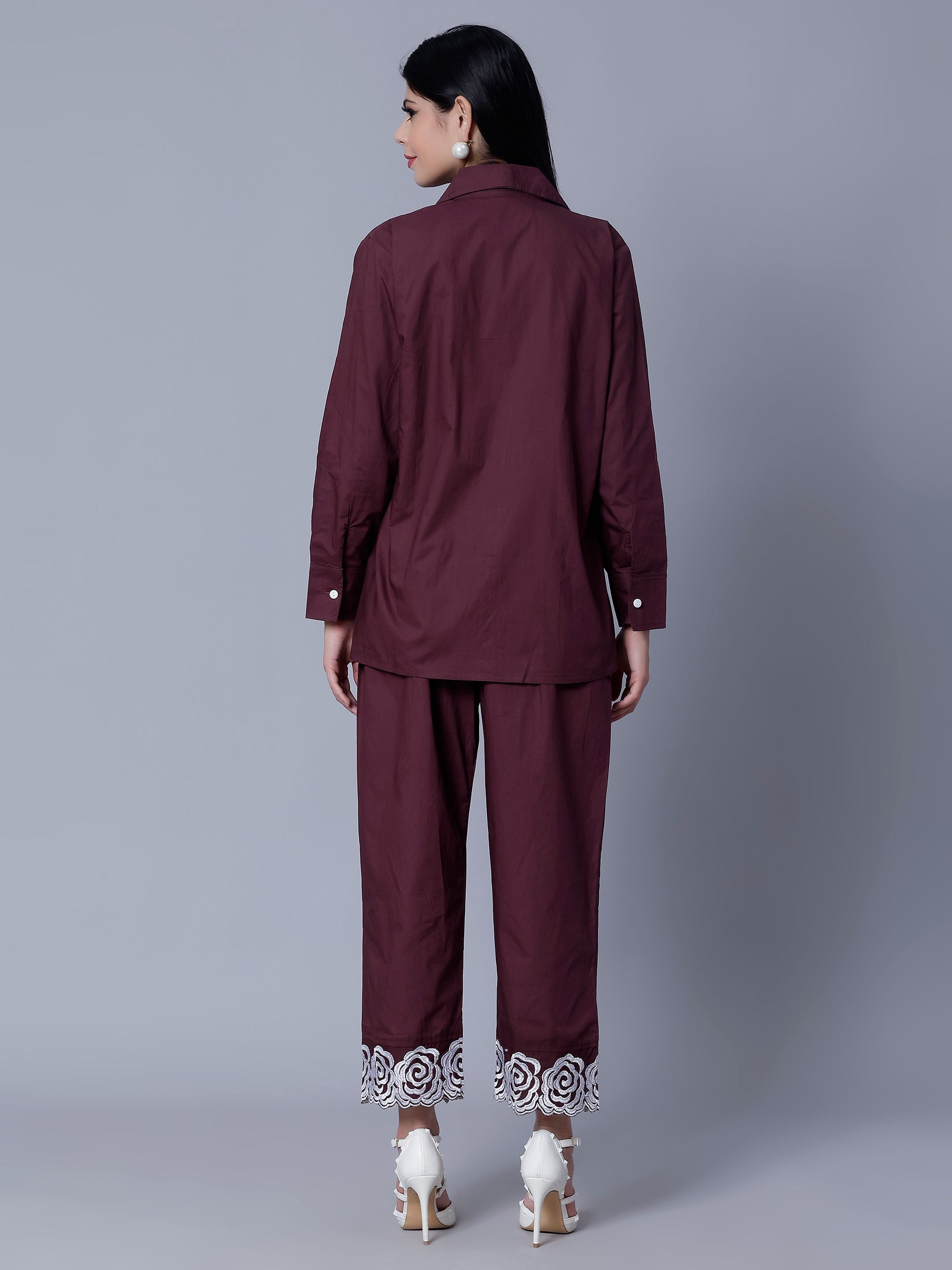 Flower Embroidery Two-Piece Set