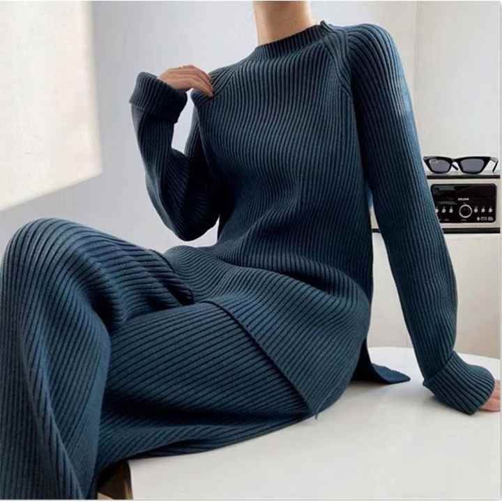 Warm Knitted Two Piece Set
