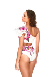 One Shoulder Floral Bikini