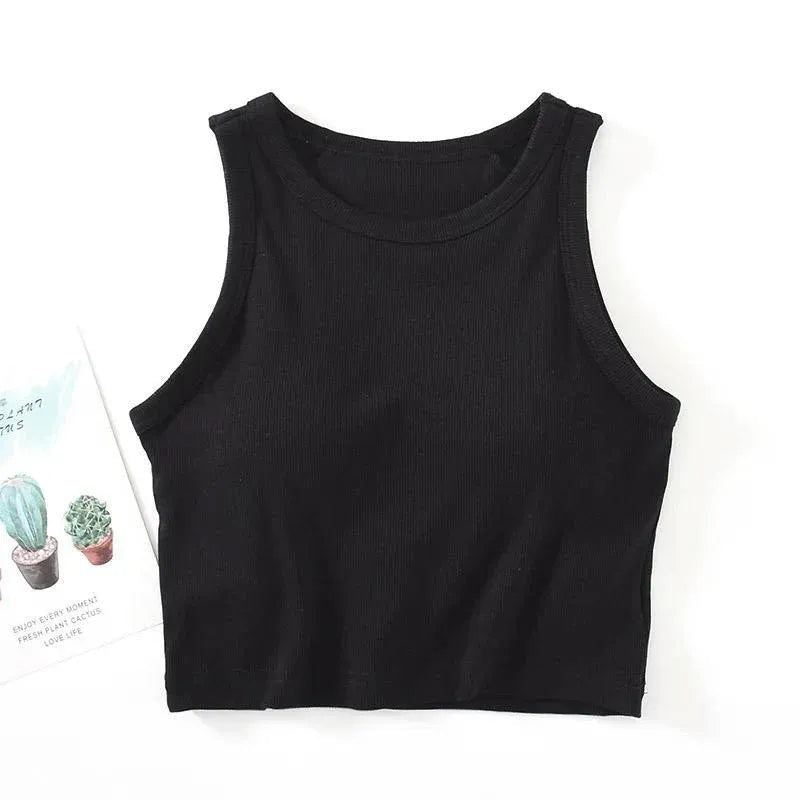 Padded Ribbed Crop Top