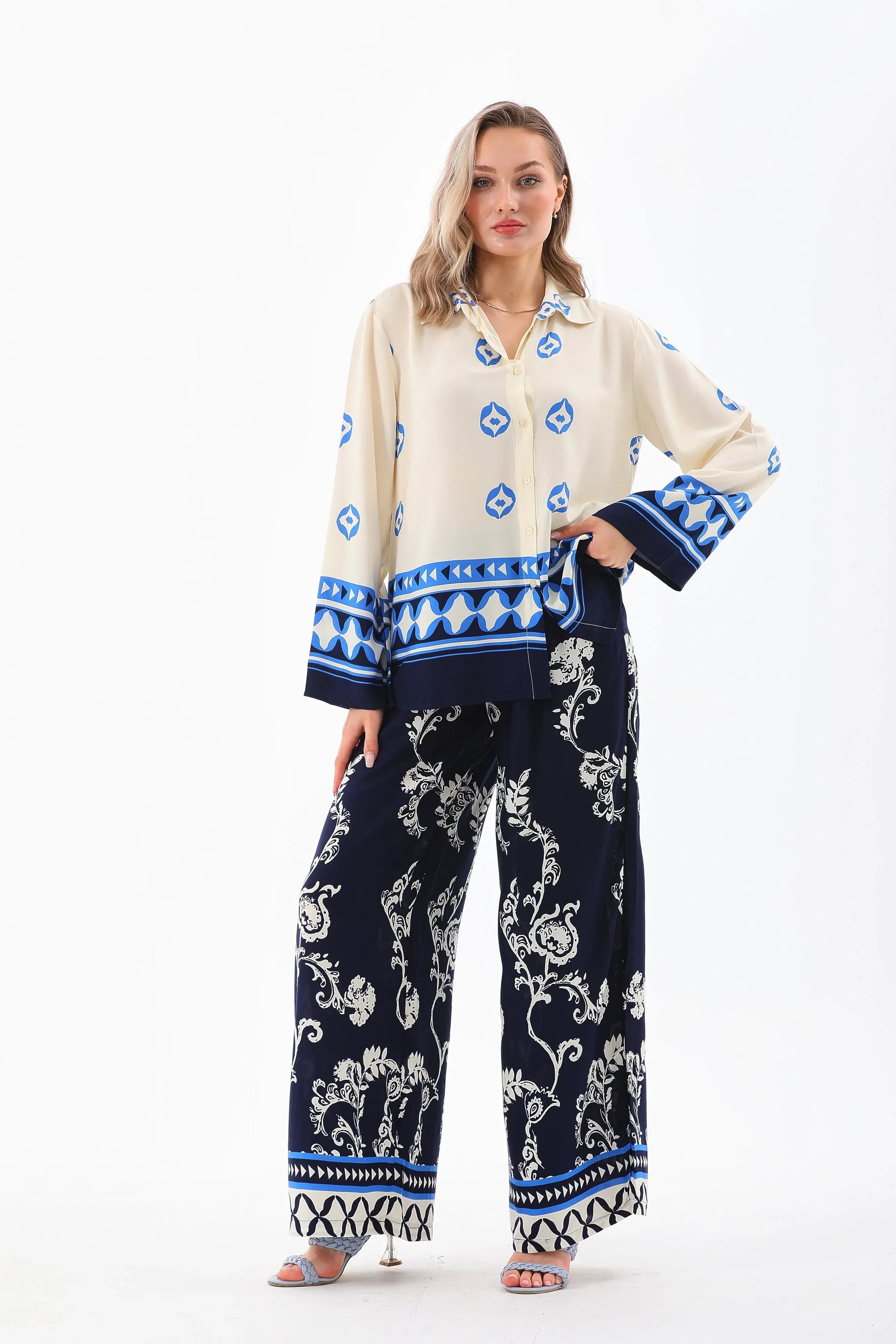 Abstract Printed Two-Piece Set