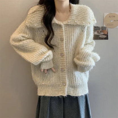 Pearl Accent Button-Up Cardigan