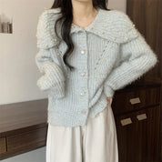Pearl Accent Button-Up Cardigan