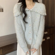 Pearl Accent Button-Up Cardigan
