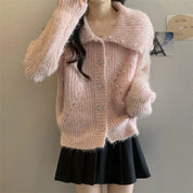Pearl Accent Button-Up Cardigan