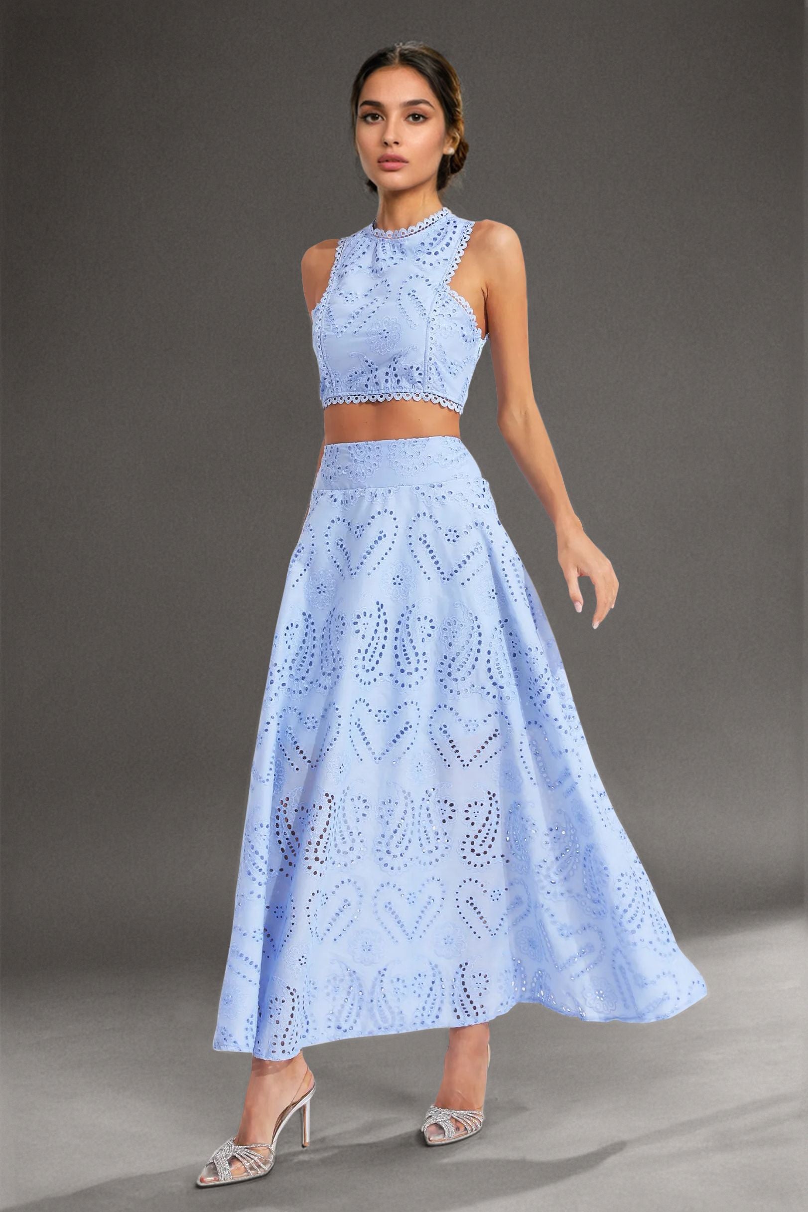 Cut-Work Two-Piece Set