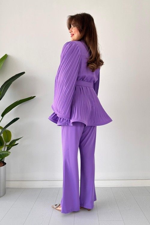 Fan Pleated Two-Piece Set