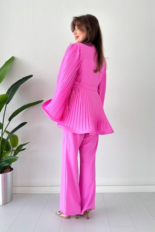 Fan Pleated Two-Piece Set