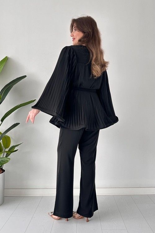 Fan Pleated Two-Piece Set