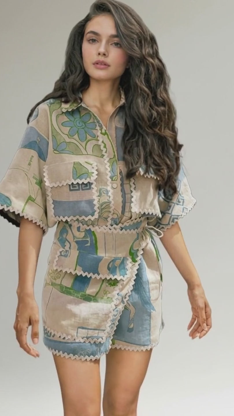 Tropical Printed Two Piece Set